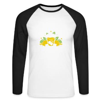 Lemonade Vendor Lemon Juice Lemonade Stand - Unisex Long Sleeve Baseball T-Shirt - white/black - Front - Nik (191cm)