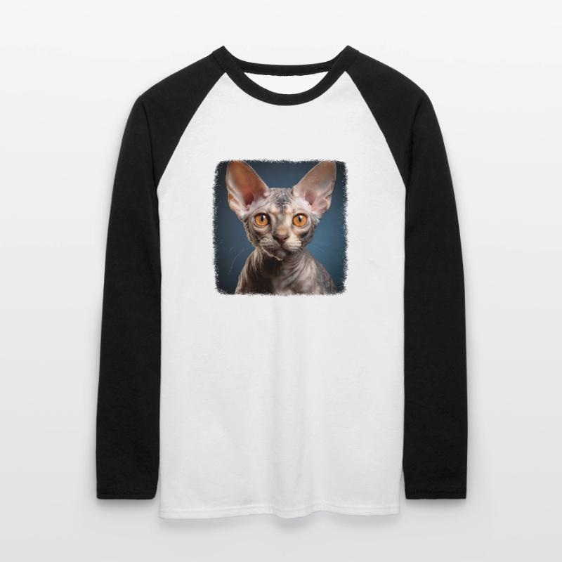 Chaton Devon Rex Chat Devon Rex T-shirt baseball manches longues Homme