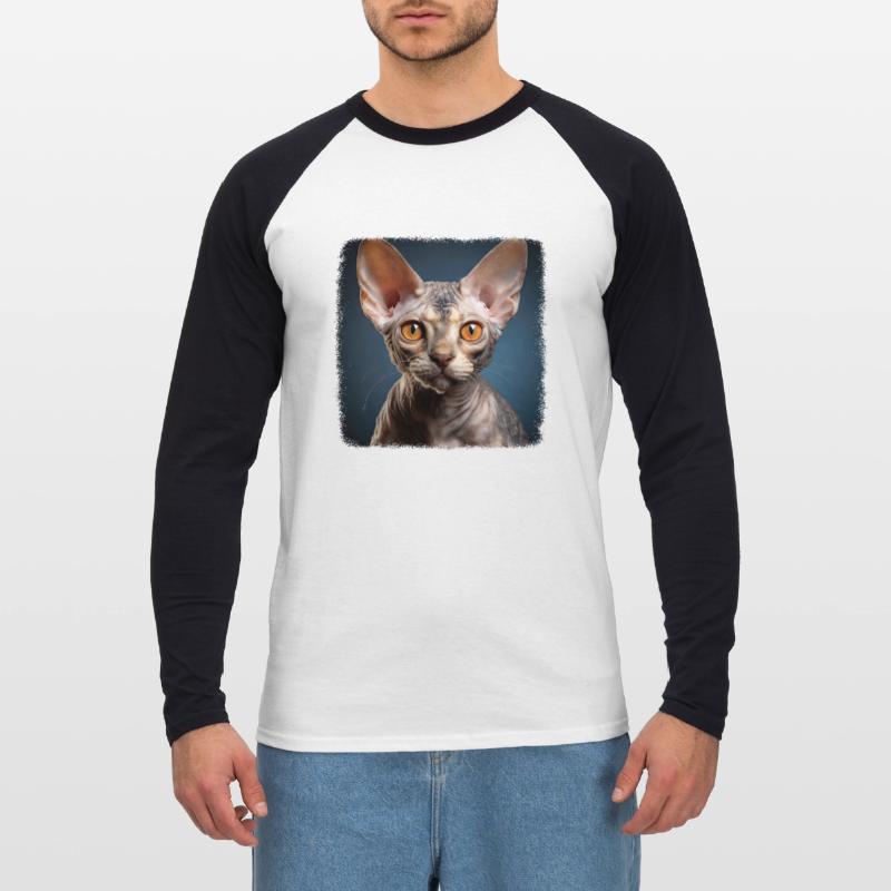 Devon Rex Kätzchen Devon Rex Katze Unisex Baseballshirt langarm