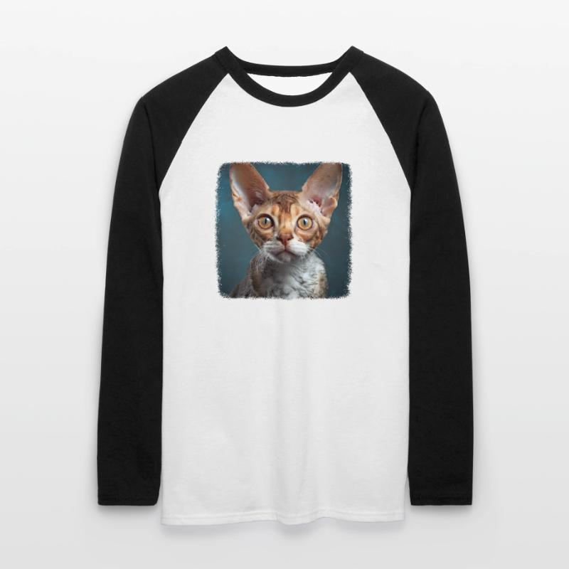 Devon Rex Kätzchen Devon Rex Katze Unisex Baseballshirt langarm