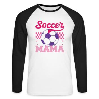 Fußball Mama Verzweifelt Muttertag Mama - Unisex Baseballshirt langarm - Weiß/Schwarz - Vorne - Nik (191cm)