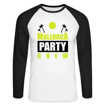 Mallorca Party Crew - T-shirt baseball manches longues Homme - blanc/noir - Devant - Nik (191cm)