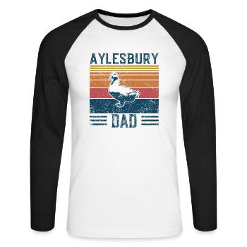 Entendad - Vintage Aylesbury - Unisex Long Sleeve Baseball T-Shirt - white/black - Front - Nik (191cm)