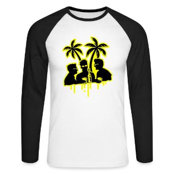 Insel Party Feiern Bier - Unisex Baseballshirt langarm - Weiß/Schwarz - Vorne - Nik (191cm)
