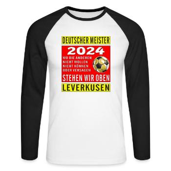 CHAMPION D’ALLEMAGNE LEVERKUSEN - T-shirt baseball manches longues Homme - blanc/noir - Devant - Nik (191cm)