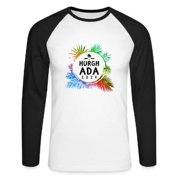 Hurghada 2024 Bunt - Unisex Baseballshirt langarm - Weiß/Schwarz - Vorne - Nik (191cm)
