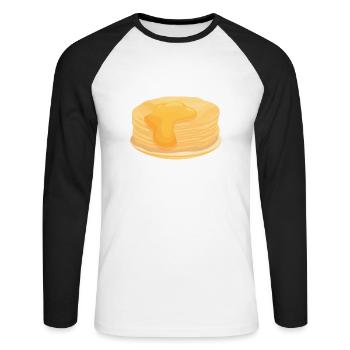 Amateur de cuisine de crêperie - T-shirt baseball manches longues Homme - blanc/noir - Devant - Nik (191cm)