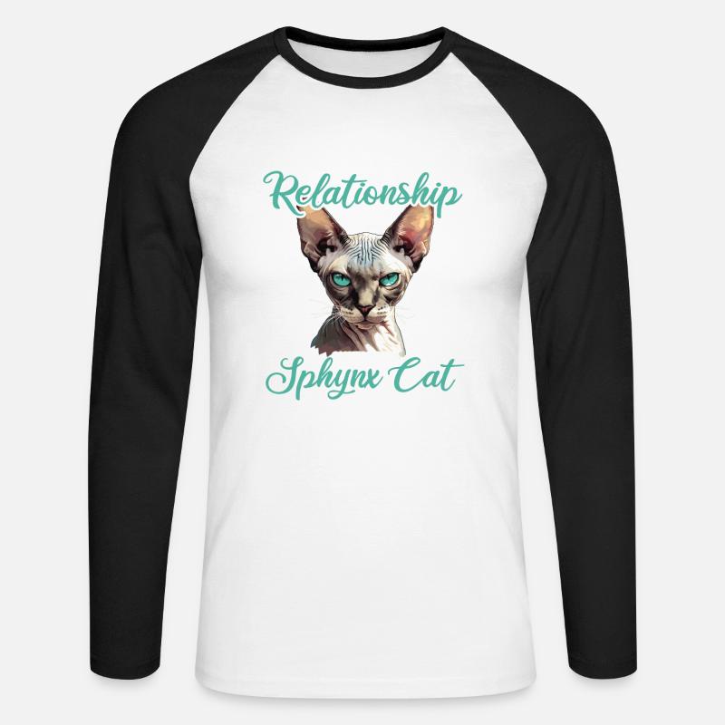 Sphynx Kätzchen Sphynx Katze - Unisex Baseballshirt langarm - Weiß/Schwarz
