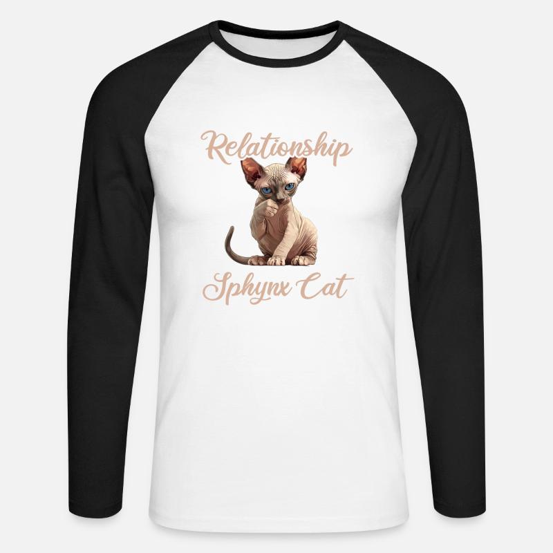 Sphynx Kätzchen Sphynx Katze - Unisex Baseballshirt langarm - Weiß/Schwarz