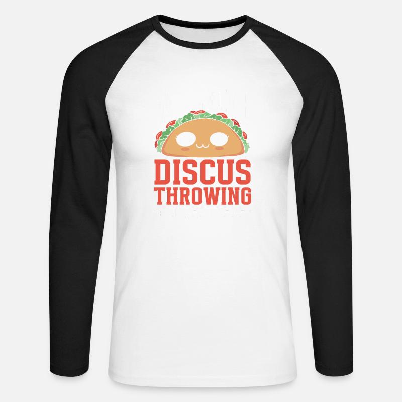Diskuswerfer Leichtathletik Diskuswerfen - Unisex Baseballshirt langarm - Weiß/Schwarz