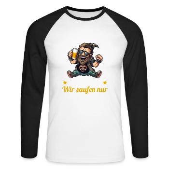 the ugly one marries bachelor party bachelor party - Unisex Long Sleeve Baseball T-Shirt - white/black - Front - Nik (191cm)