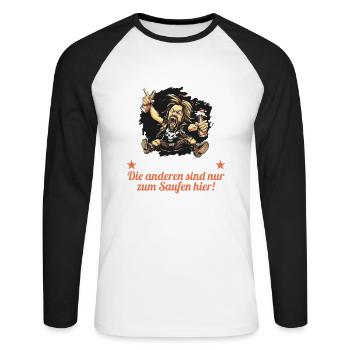 the ugly one marries bachelor party bachelor party - Unisex Long Sleeve Baseball T-Shirt - white/black - Front - Nik (191cm)