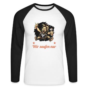 the ugly one marries bachelor party bachelor party - Unisex Long Sleeve Baseball T-Shirt - white/black - Front - Nik (191cm)