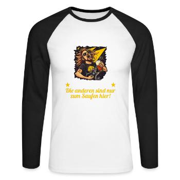 the ugly one marries bachelor party bachelor party - Unisex Long Sleeve Baseball T-Shirt - white/black - Front - Nik (191cm)
