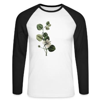 Letter P Green Botany - Unisex Long Sleeve Baseball T-Shirt - white/black - Front - Nik (191cm)