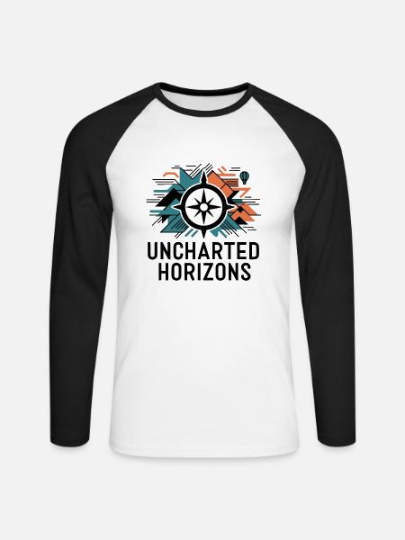 UNERFORSCHTE HORIZONTE - Unisex Baseballshirt langarm - Weiß/Schwarz