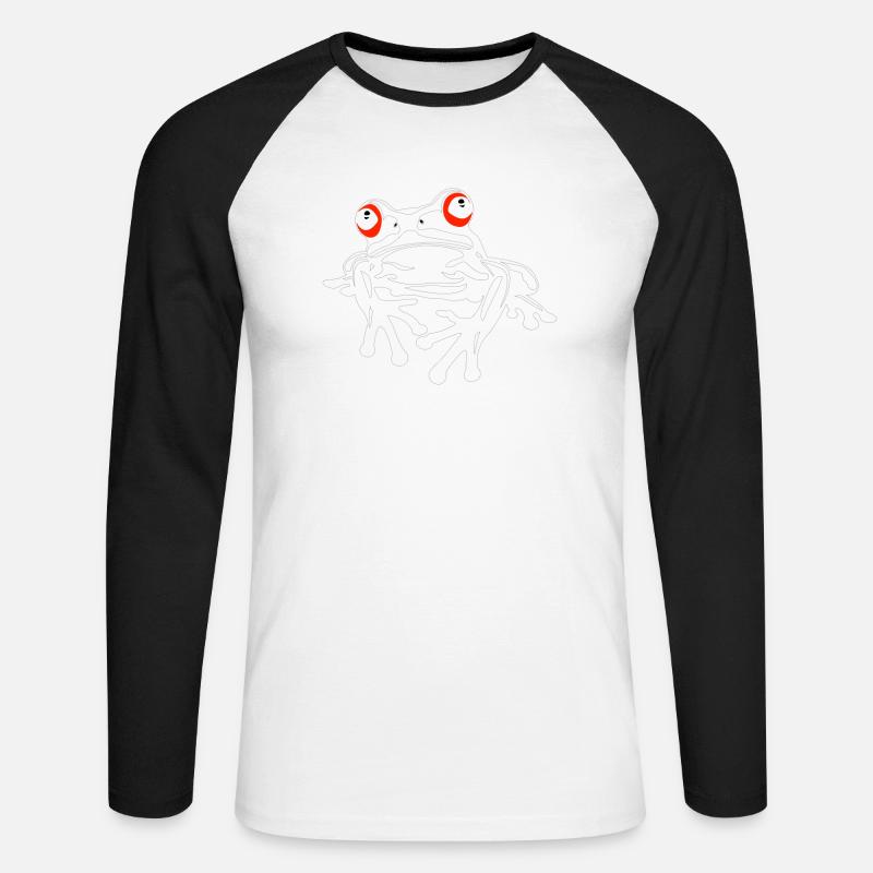 Tree Frog Baumfrösche Baumfrosch - Unisex Baseballshirt langarm - Weiß/Schwarz