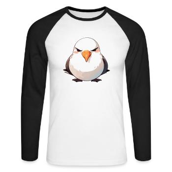 Albatross Albatrosse Albatros - Unisex Baseballshirt langarm - Weiß/Schwarz - Vorne - Nik (191cm)