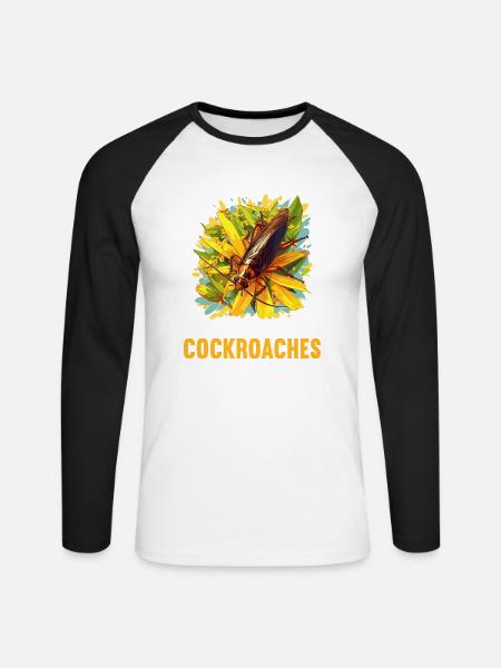 Cockroach Kakerlaken Kakerlake - Unisex Baseballshirt langarm - Weiß/Schwarz