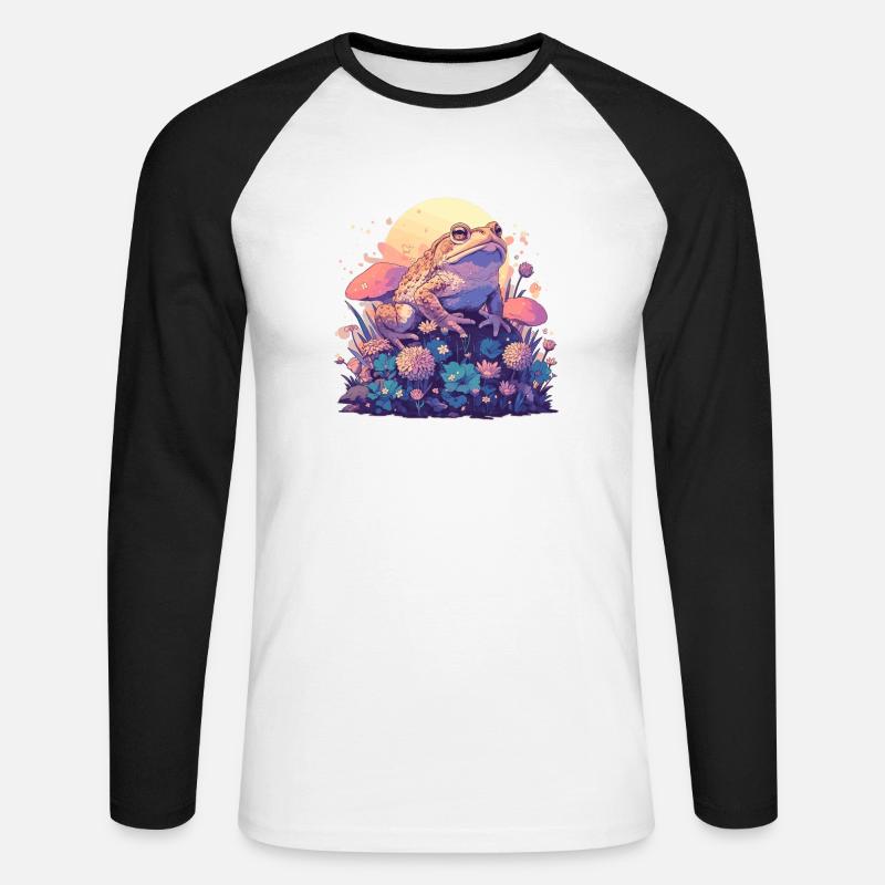 Toad Toads Toad - Unisex Long Sleeve Baseball T-Shirt - white/black