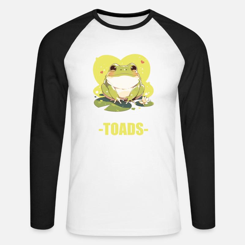 Toad Kröten Kröte - Unisex Baseballshirt langarm - Weiß/Schwarz