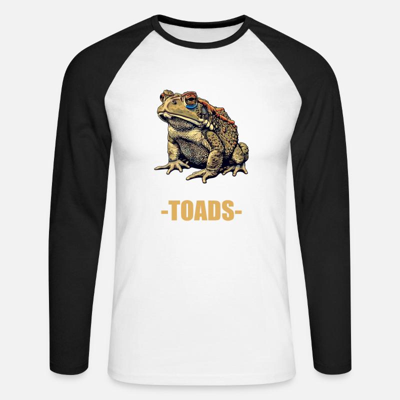Toad Toads Toad - Unisex Long Sleeve Baseball T-Shirt - white/black