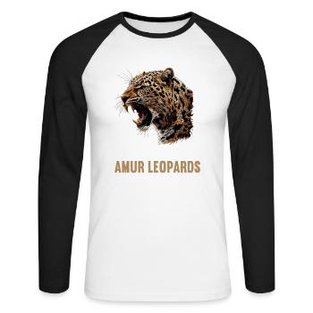Amur Leopard Amurleoparden Amurleopard - Unisex Long Sleeve Baseball T-Shirt - white/black - Front - Nik (191cm)