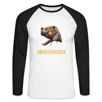 Amur Leopard Amurleoparden Amurleopard - Unisex Long Sleeve Baseball T-Shirt - white/black - Front - Nik (191cm)