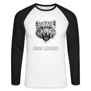 Snow Leopard Schneeleoparden Schneeleopard - Unisex Long Sleeve Baseball T-Shirt - white/black - Front - Nik (191cm)