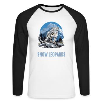 Snow Leopard Schneeleoparden Schneeleopard - Unisex Long Sleeve Baseball T-Shirt - white/black - Front - Nik (191cm)