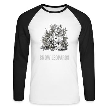Snow Leopard Schneeleoparden Schneeleopard - Unisex Long Sleeve Baseball T-Shirt - white/black - Front - Nik (191cm)