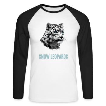 Snow Leopard Schneeleoparden Schneeleopard - Unisex Long Sleeve Baseball T-Shirt - white/black - Front - Nik (191cm)