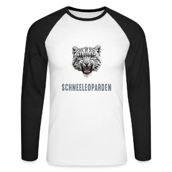 Snow Leopard Schneeleoparden Schneeleopard - Unisex Long Sleeve Baseball T-Shirt - white/black - Front - Nik (191cm)