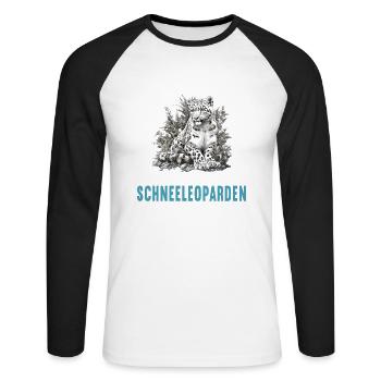 Snow Leopard Schneeleoparden Schneeleopard - Unisex Long Sleeve Baseball T-Shirt - white/black - Front - Nik (191cm)