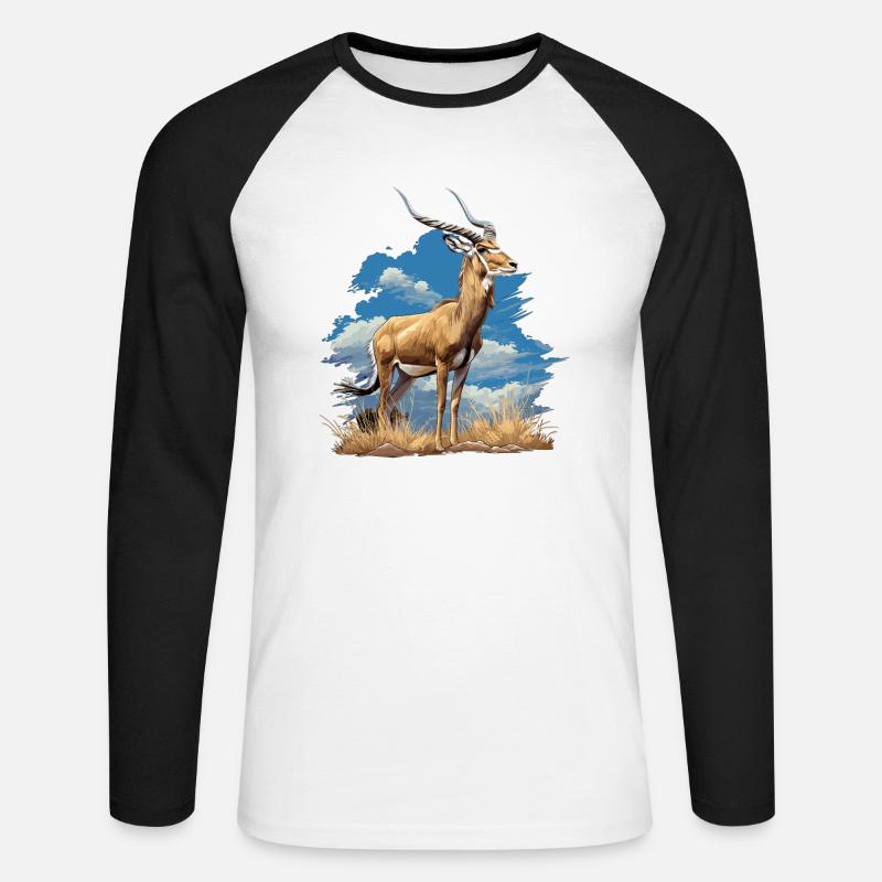 Antelope Antilopen Antilope - Unisex Baseballshirt langarm - Weiß/Schwarz