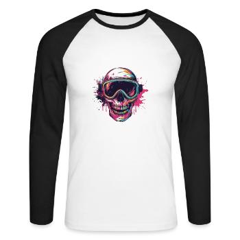 Ski Skull Masque de ski Skull - T-shirt baseball manches longues Homme - blanc/noir - Devant - Nik (191cm)
