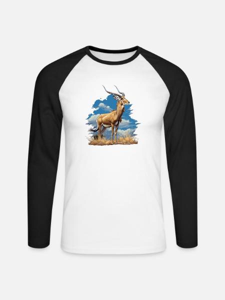 Antelope Antilopen Antilope - Unisex Baseballshirt langarm - Weiß/Schwarz