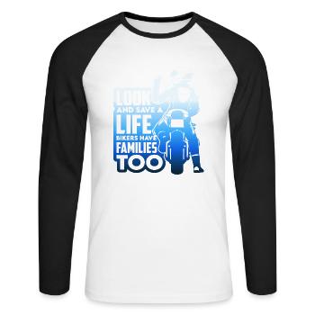 Motorcycel cross mountain vacation summer mount trip - Unisex Long Sleeve Baseball T-Shirt - white/black - Front - Nik (191cm)