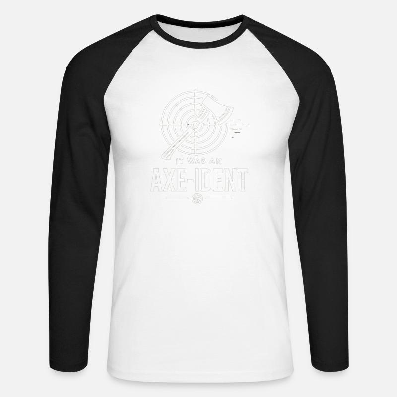 Es war ein Axt-ident - Unisex Baseballshirt langarm - Weiß/Schwarz