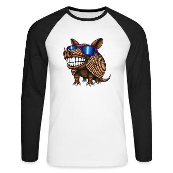 Cool Armadillo Lunettes de soleil d’été - T-shirt baseball manches longues Homme - blanc/noir - Devant - Nik (191cm)