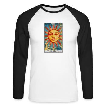 Tarot Card Tarot Card The Sun The Sun - Unisex Long Sleeve Baseball T-Shirt - white/black - Front - Nik (191cm)