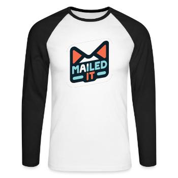 Verschickt - Unisex Baseballshirt langarm - Weiß/Schwarz - Vorne - Nik (191cm)