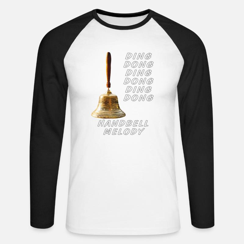 DING DONG HANDBELL MELODY - Unisex Baseballshirt langarm - Weiß/Schwarz