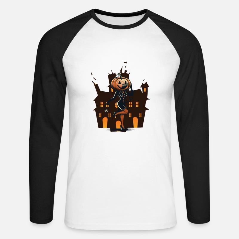Mutter des Kürbisfelds Lustiger Spruch - Unisex Baseballshirt langarm - Weiß/Schwarz