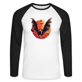 Chauve-souris Chauve-souris - T-shirt baseball manches longues Homme - blanc/noir - Devant - Nik (191cm)