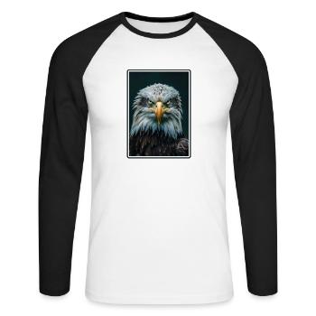 Bald Eagle Weißkopfseeadler - Unisex Long Sleeve Baseball T-Shirt - white/black - Front - Nik (191cm)