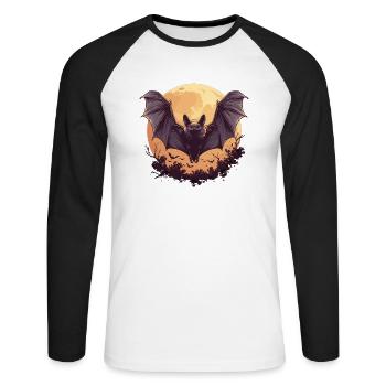 Chauve-souris Chauve-souris - T-shirt baseball manches longues Homme - blanc/noir - Devant - Nik (191cm)