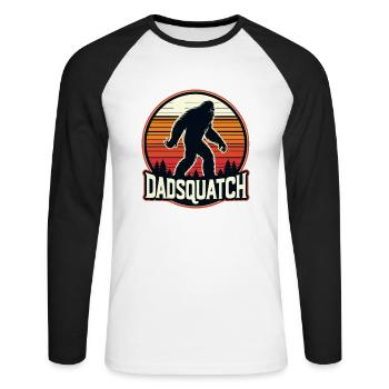 Bigfoot DADSQUATCH Papa Papa Papa Cadeau - T-shirt baseball manches longues Homme - blanc/noir - Devant - Nik (191cm)