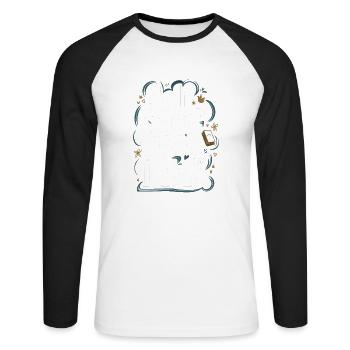 Self Care Tip Read The Bible - Unisex Baseballshirt langarm - Weiß/Schwarz - Vorne - Nik (191cm)
