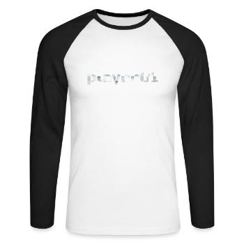 Spieler 01 Kühnes Statement Player 01 Bold - Unisex Baseballshirt langarm - Weiß/Schwarz - Vorne - Nik (191cm)